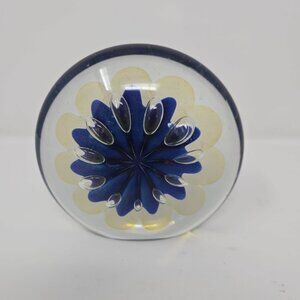 Vintage 1997 Robert Eikholt Studio Art Glass Paperweight Amenone Jellyfish 4.5"
